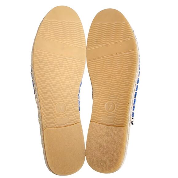 Tonivis Soludos Blue CanvasTassle Pom Pom Closed Toe Mule Flats NWT Size 7 - Picture 5 of 6